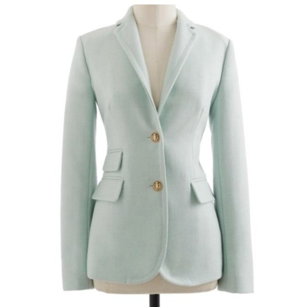J. Crew Mint Green Tailored Wool Blazer